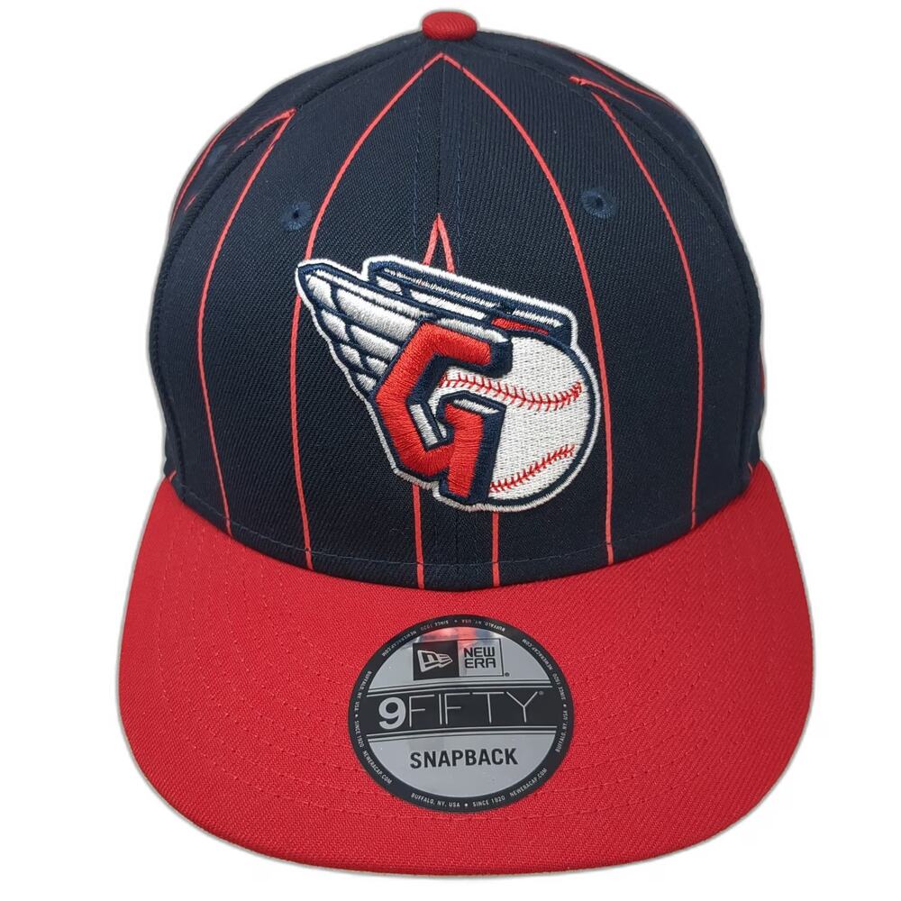 New Era Cleveland Guardians MLB Snapback Blue Red OSFM Pinstripe Winged G Hat